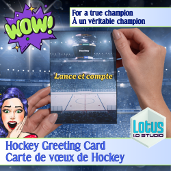 Carte de souhait de hockey lance et compte