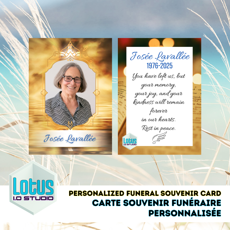 Personalized funeral souvenir card
