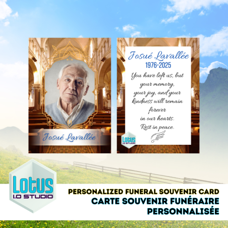 Carte souvenir funéraire personnalisée
