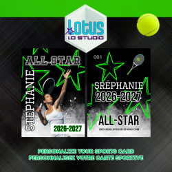 Cartes de Tennis personnalisées ALL STAR